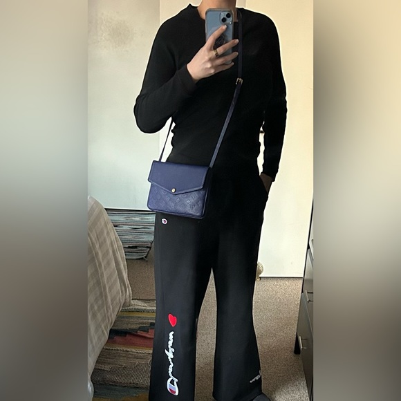 Louis Vuitton Twice Monogram Empreinte Crossbody Bag - Navy Blue - Picture 12 of 17